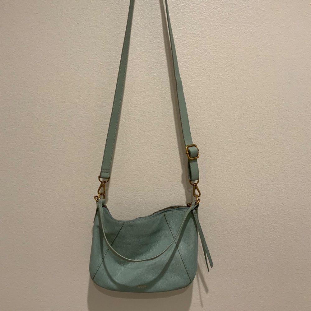 Fossil Skylar Crossbody Purse in Robins Egg Blue - Picture 3 of 6
